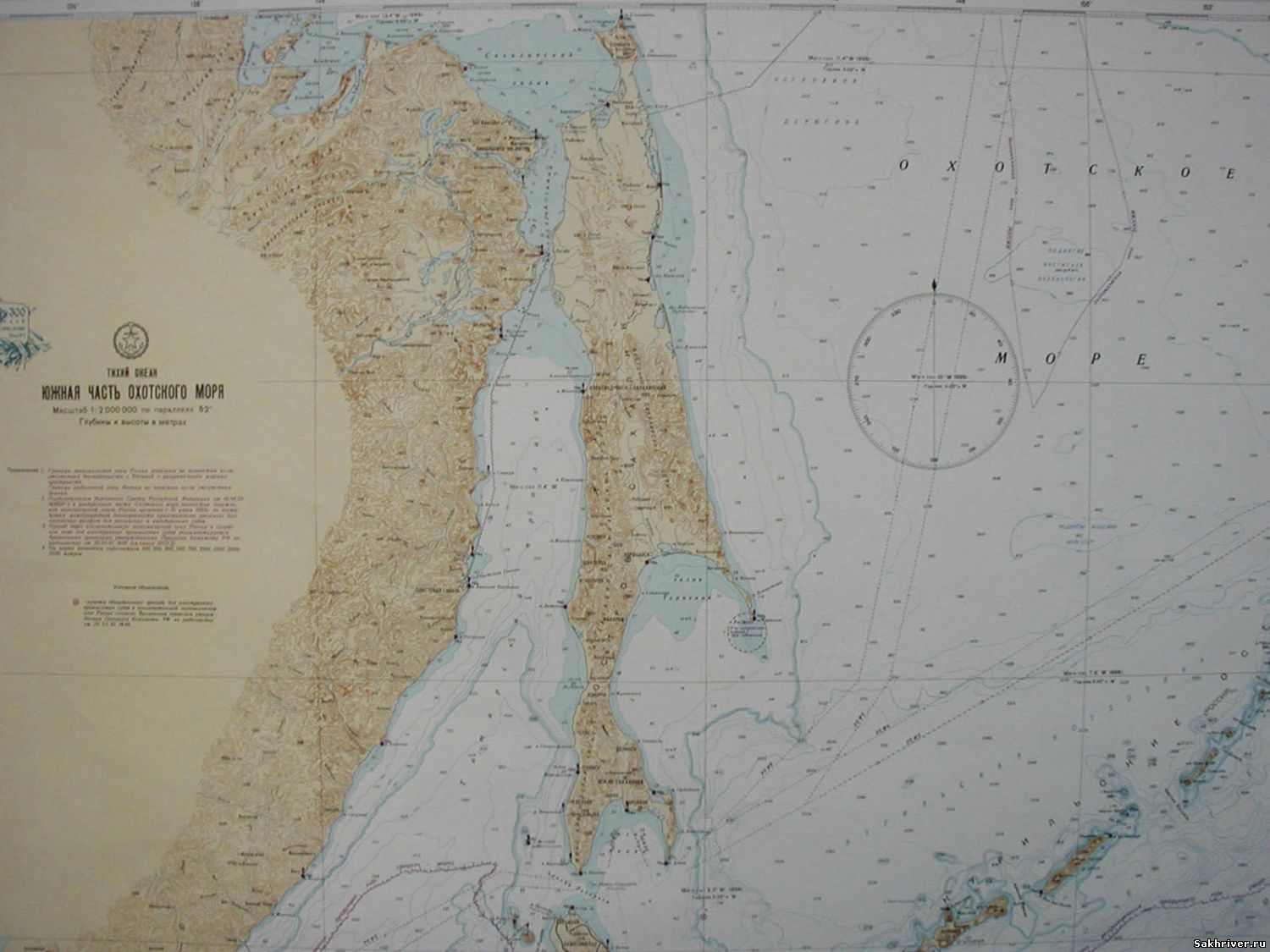 Морская навигационная карта Охотского моря