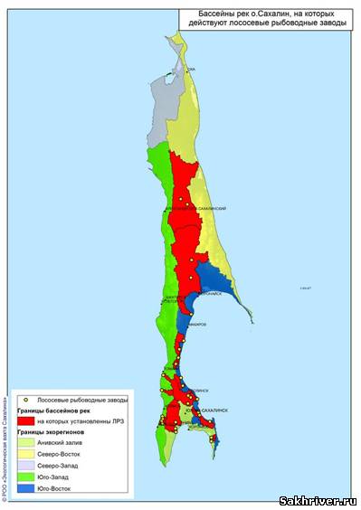 Карта сахалинской области с районами